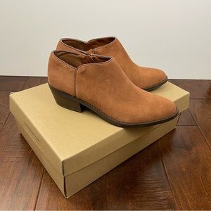 New Lucky Brand Faithly Toffee Leather Booties